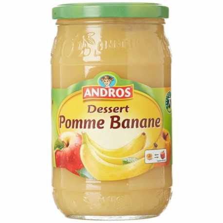 Andros Compote de Pomme et Banane Bocal 750 Gr