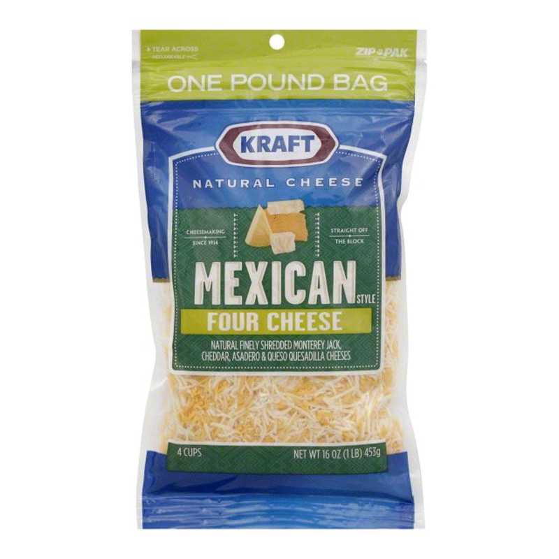 Kraft Mexican four cheese shredded